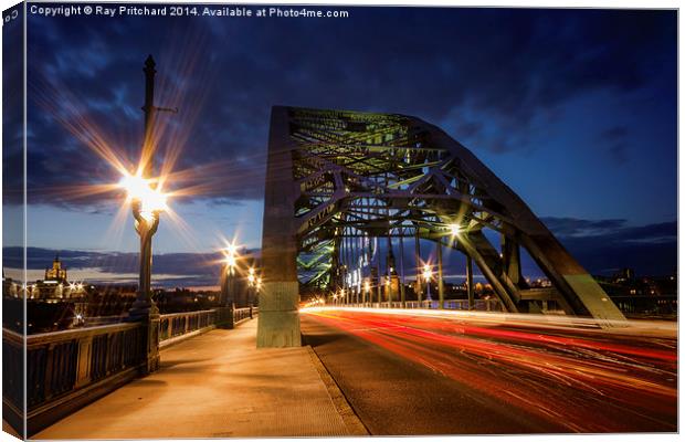 Light Trails over the Tyne Bridge Canvas Print by Ray Pritchard