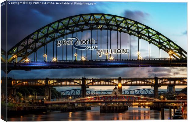  Tyne Bridge and Great North Run Million Canvas Print by Ray Pritchard