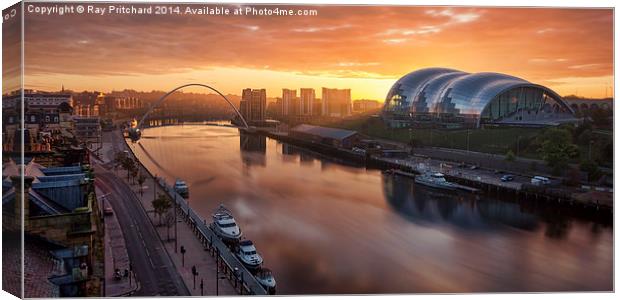  Sunrise Over The Tyne Canvas Print by Ray Pritchard