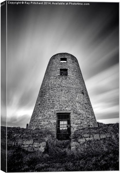  Long Exposure of Cleadon Mill Canvas Print by Ray Pritchard