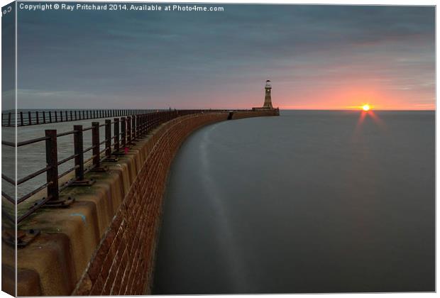  Sunrise On Roker Pier Canvas Print by Ray Pritchard
