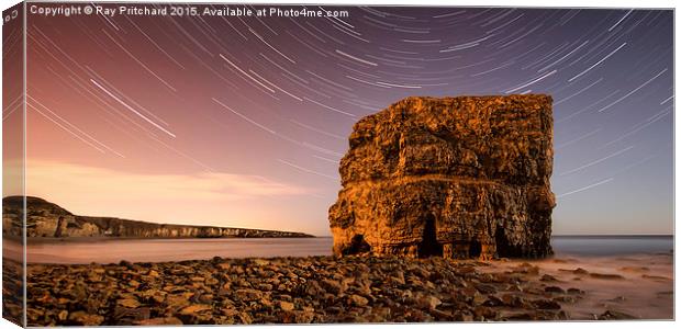  Marsden Rock with Star Trails Canvas Print by Ray Pritchard