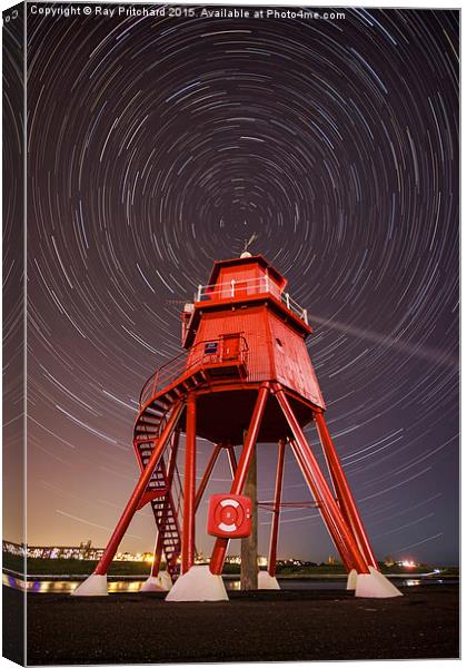   Herd Lighthouse With Star Trails  Canvas Print by Ray Pritchard