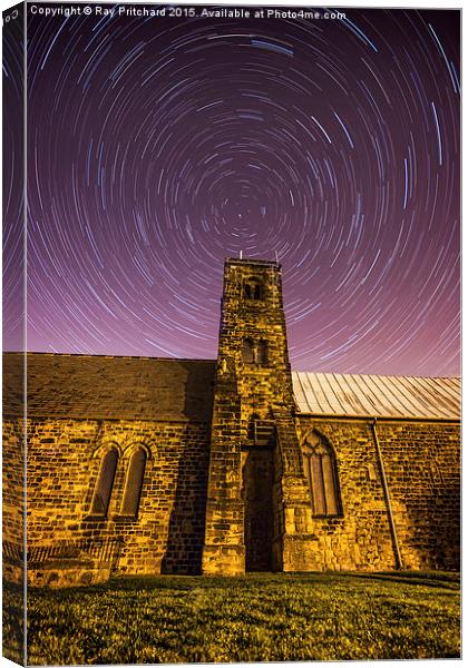   St Pauls Church with Star Trails Canvas Print by Ray Pritchard