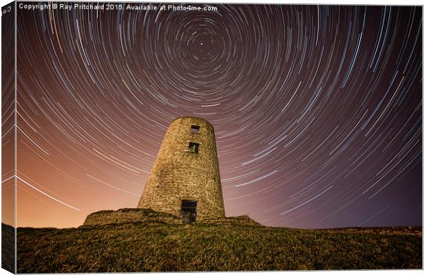  Cleadon Mill with Star Trails Canvas Print by Ray Pritchard
