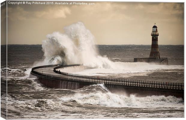 Storm Waves at Roker Canvas Print by Ray Pritchard