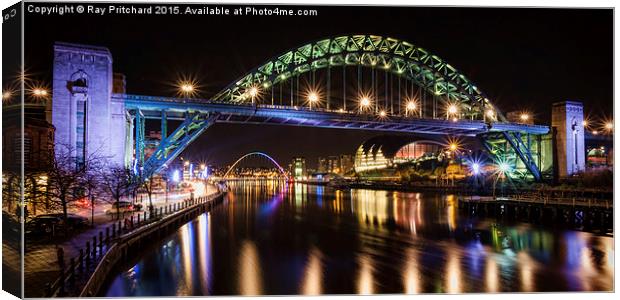  The Tyne Bridge at Night Canvas Print by Ray Pritchard