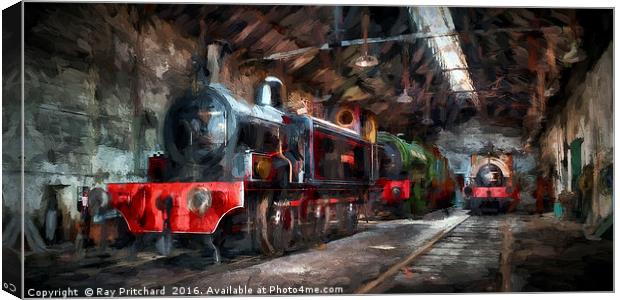 Engine Shed (paint effect) Canvas Print by Ray Pritchard
