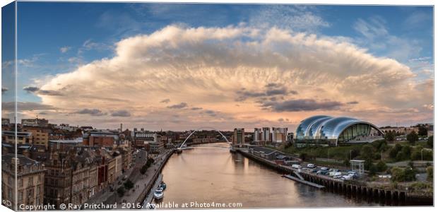 Independence Day over Newcastle Canvas Print by Ray Pritchard