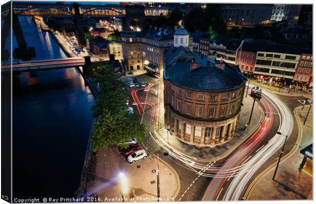 Newcastle Light Trails Canvas Print by Ray Pritchard