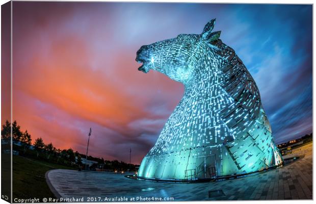 The Kelpies  Canvas Print by Ray Pritchard