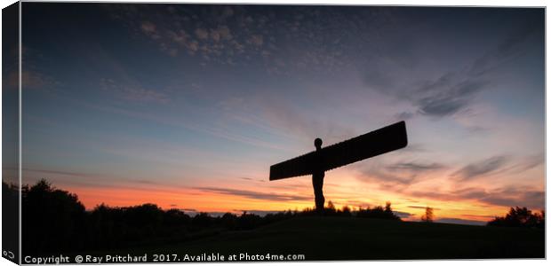 Angel of the North at Sunset Canvas Print by Ray Pritchard