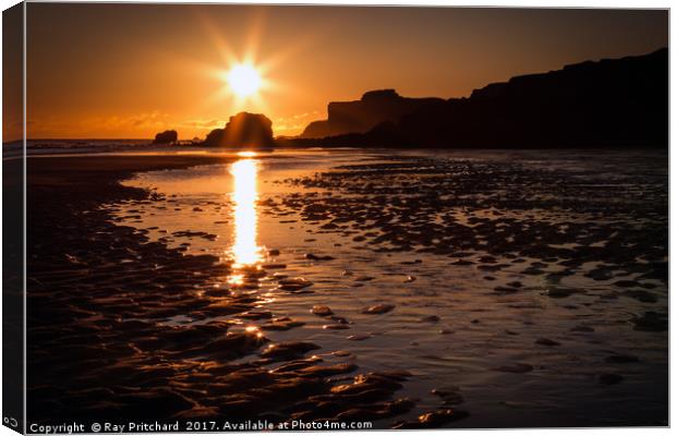 Sunrise at South Shields Beach Canvas Print by Ray Pritchard