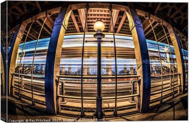 Buses on the High Level Bridge Canvas Print by Ray Pritchard