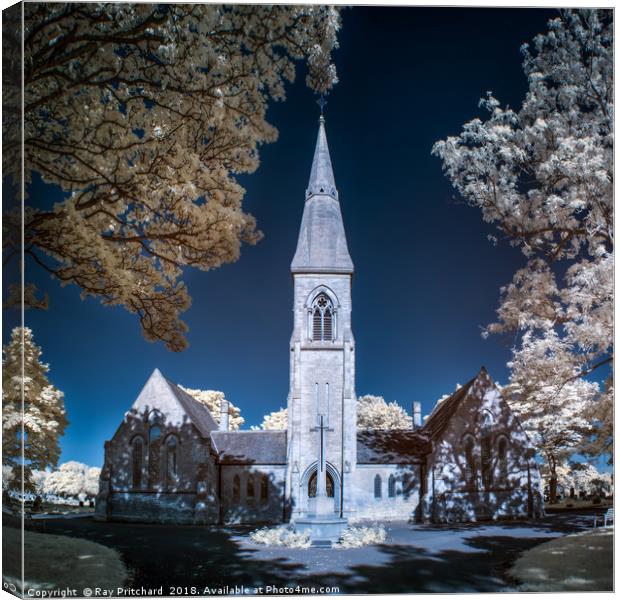 Infrared Chapel Canvas Print by Ray Pritchard