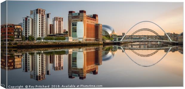 Summer Reflections on the Tyne Canvas Print by Ray Pritchard