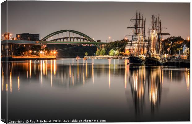 Tall Ships on the River Wear Canvas Print by Ray Pritchard