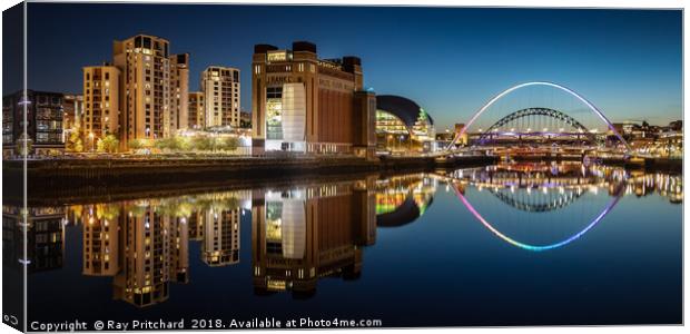 Reflections in the River Tyne Canvas Print by Ray Pritchard