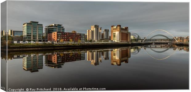 Gateshead Quayside Reflections Canvas Print by Ray Pritchard