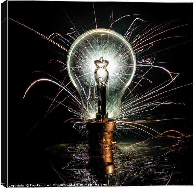 Sparklers and Bulb Canvas Print by Ray Pritchard