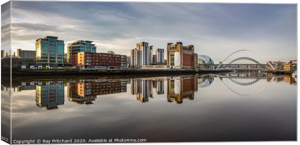 Reflections on the Tyne Canvas Print by Ray Pritchard