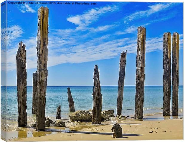 Jetty Remains Canvas Print by Linda Corcoran LRPS CPAGB