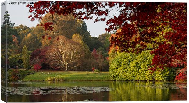  Autumn In Sheffield Park Canvas Print by Linda Corcoran LRPS CPAGB