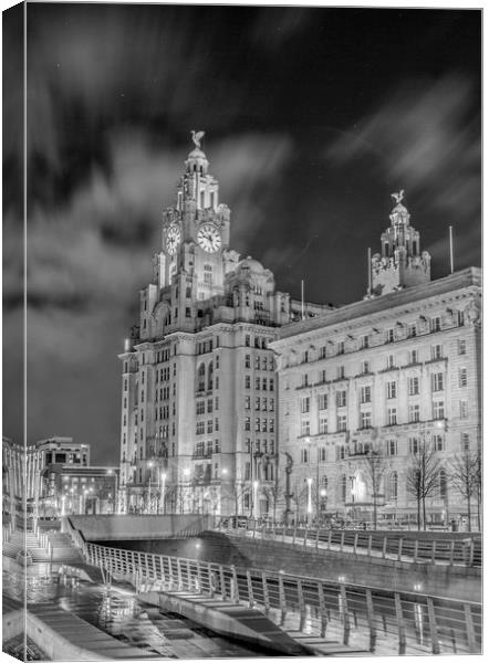 Liver Building Night Time Print Canvas Print by James Harrison