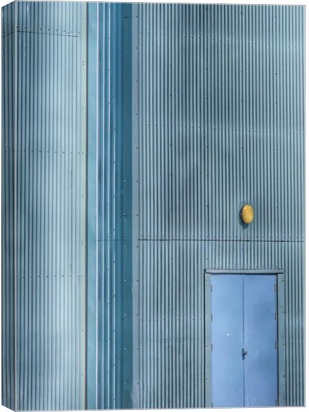 Blue Industrial Building  Canvas Print by Jacqui Farrell