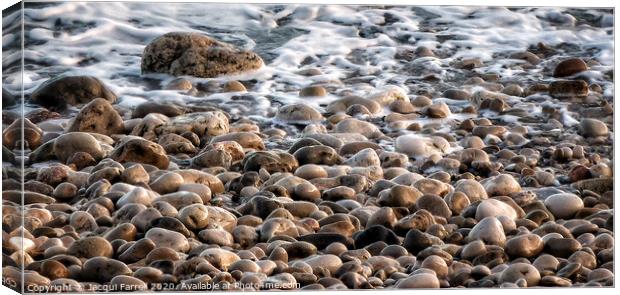 Pebbles on the Beach Canvas Print by Jacqui Farrell