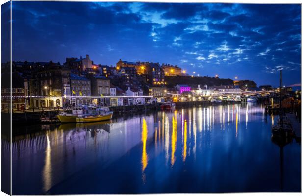 Whitby at night Canvas Print by chris smith