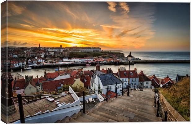 199 steps Whitby. Canvas Print by chris smith