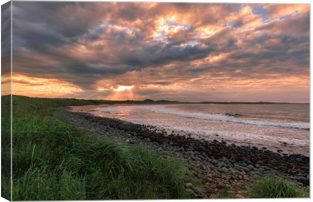 Sunset northumberland,      Canvas Print by chris smith