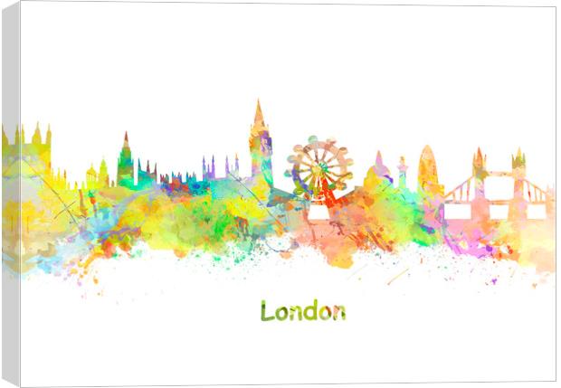 London Watercolor  skyline   Canvas Print by chris smith