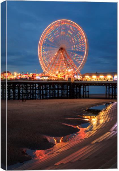 Blackpool at night  Canvas Print by chris smith