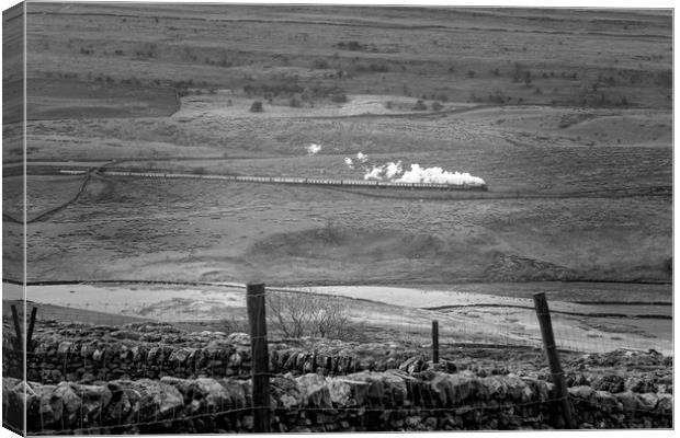 Steam trains in the yorkshire dales  Canvas Print by chris smith