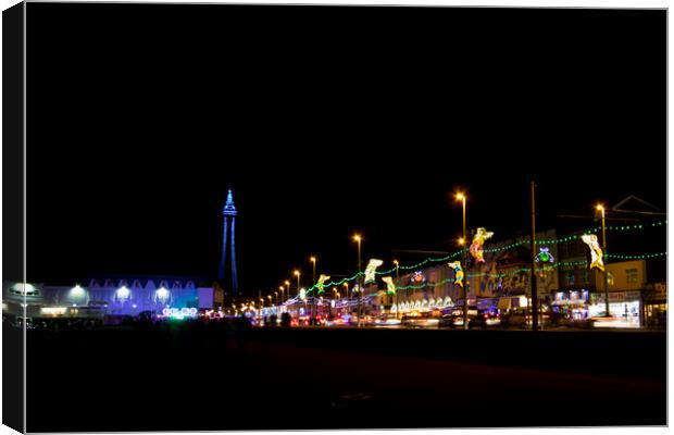 Blackpool at night    Canvas Print by chris smith