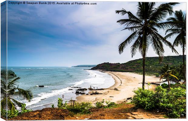 Landscape of Vagator Beach, Goa Canvas Print by Swapan Banik