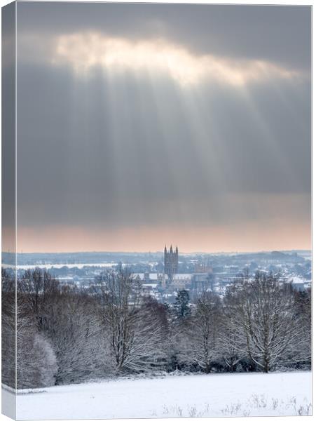 Sun Rays over the Cathedral Canvas Print by Stewart Mckeown