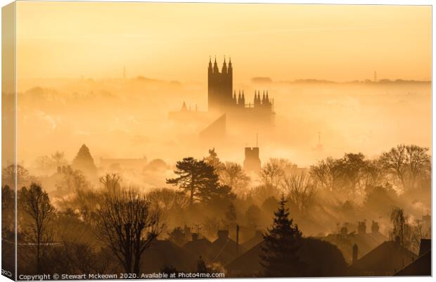 Canterbury Cathedral in the Fog Canvas Print by Stewart Mckeown