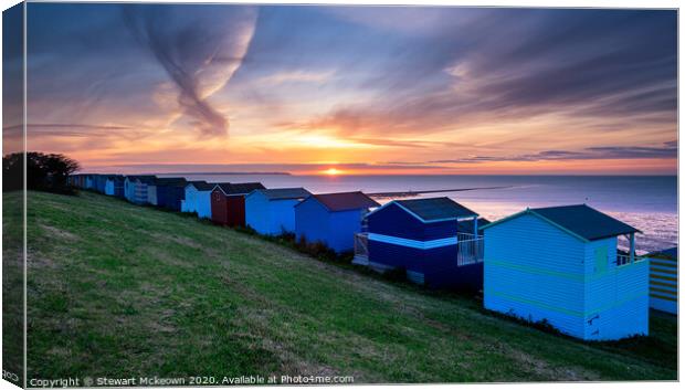 Tankerton Huts Sunset Canvas Print by Stewart Mckeown