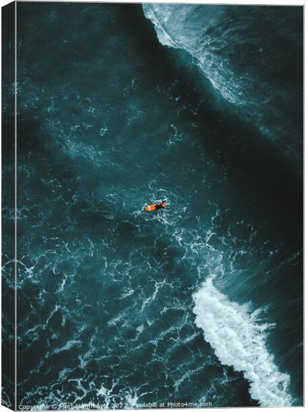 Aerial Surfer Canvas Print by MATT MENHENETT