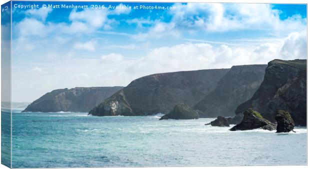 Cornish cliffs Canvas Print by MATT MENHENETT