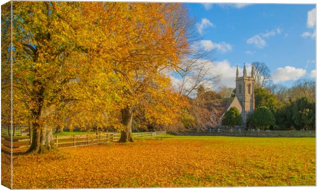 St Nicholas Church ,Chawton near Alton Hampshire. Autumn  Canvas Print by Philip Enticknap