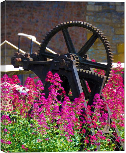 Anticrated Canal Lock Gate Mechanism Canvas Print by Philip Enticknap