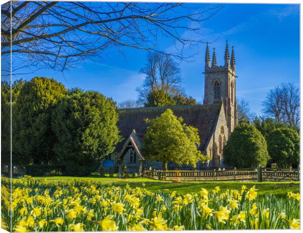 Springtime St Nicholas Church ,Chawton,Hampshire,E Canvas Print by Philip Enticknap