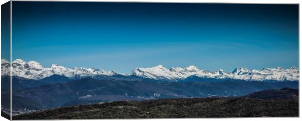 Snow Capped Pyrenees Mountains ,Northern Spain Canvas Print by Philip Enticknap
