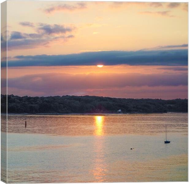 Sunset Wootton Creek Isle of Wight  Canvas Print by Philip Enticknap