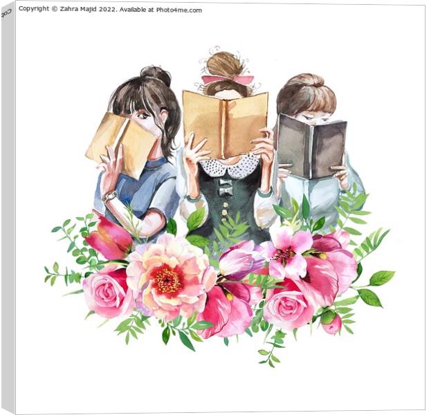 Reading together Canvas Print by Zahra Majid