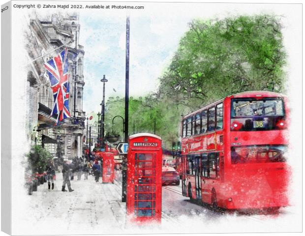 London Love Canvas Print by Zahra Majid